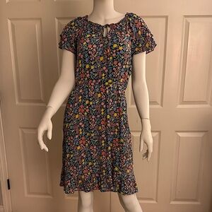 Talbots Floral Print Short Sleeve Dress